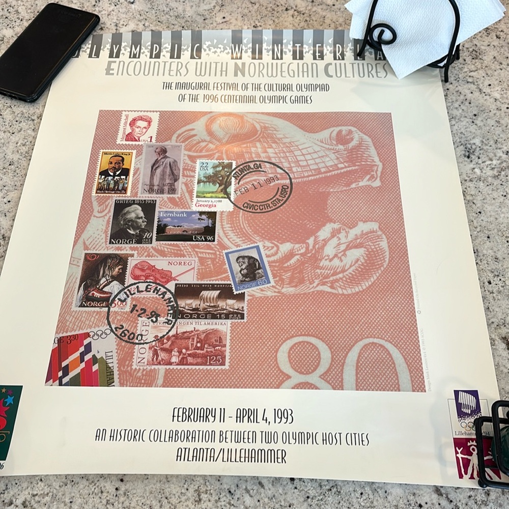 Olympic Wonderland Atlanta/Lillehammer Collaboration Poster 1993